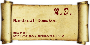 Mandzsul Domokos névjegykártya